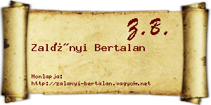 Zalányi Bertalan névjegykártya
