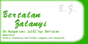 bertalan zalanyi business card